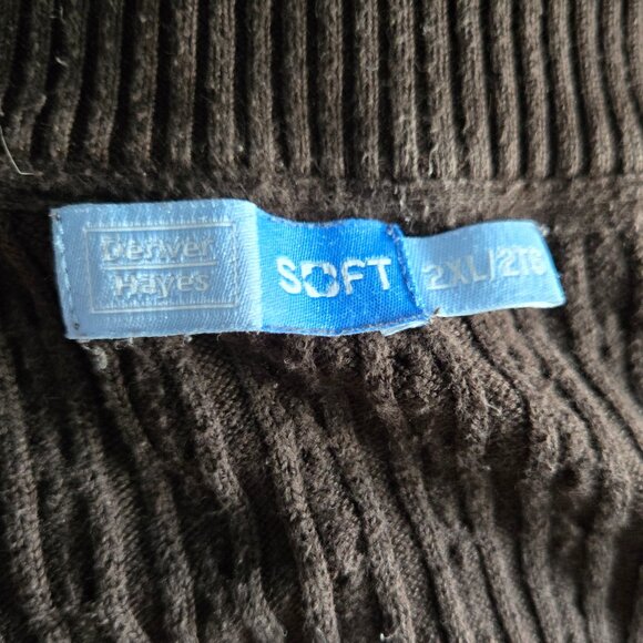 Brown Cable Knit Women's Sweater - Picture 3 of 3